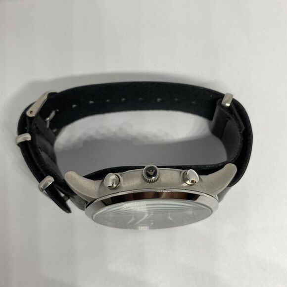 Emporio Armani AR-2460 Men's Black Leather Analog Dial Quartz Wristwatch BW149 - Picture 9 of 12